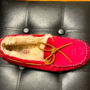 UGG Red slippers, size 8 USA. Worn a few times.